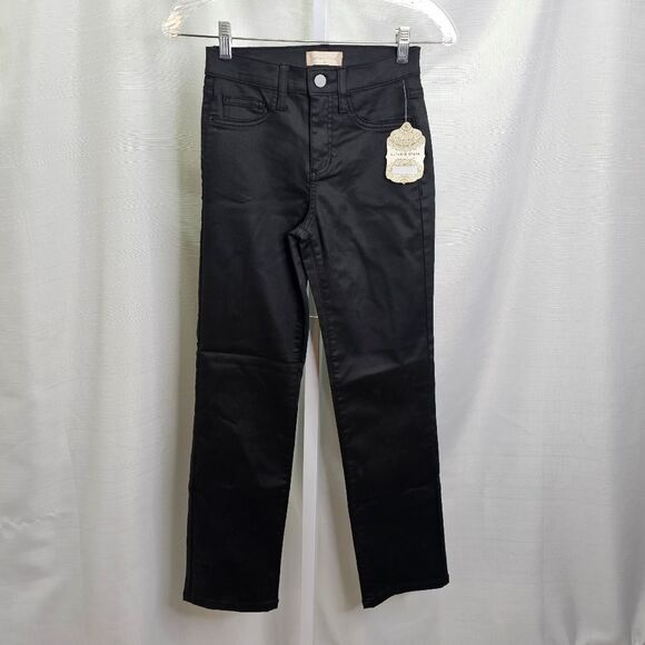 Altar'd State Black Shiny Coated Straight Leg Jeans Size 24 - Picture 1 of 9